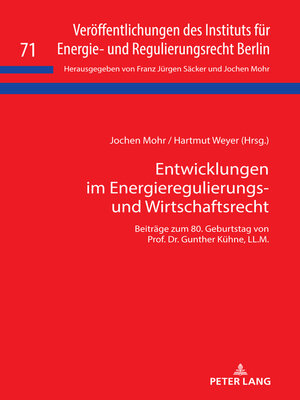 cover image of Entwicklungen im Energieregulierungs- und Wirtschaftsrecht